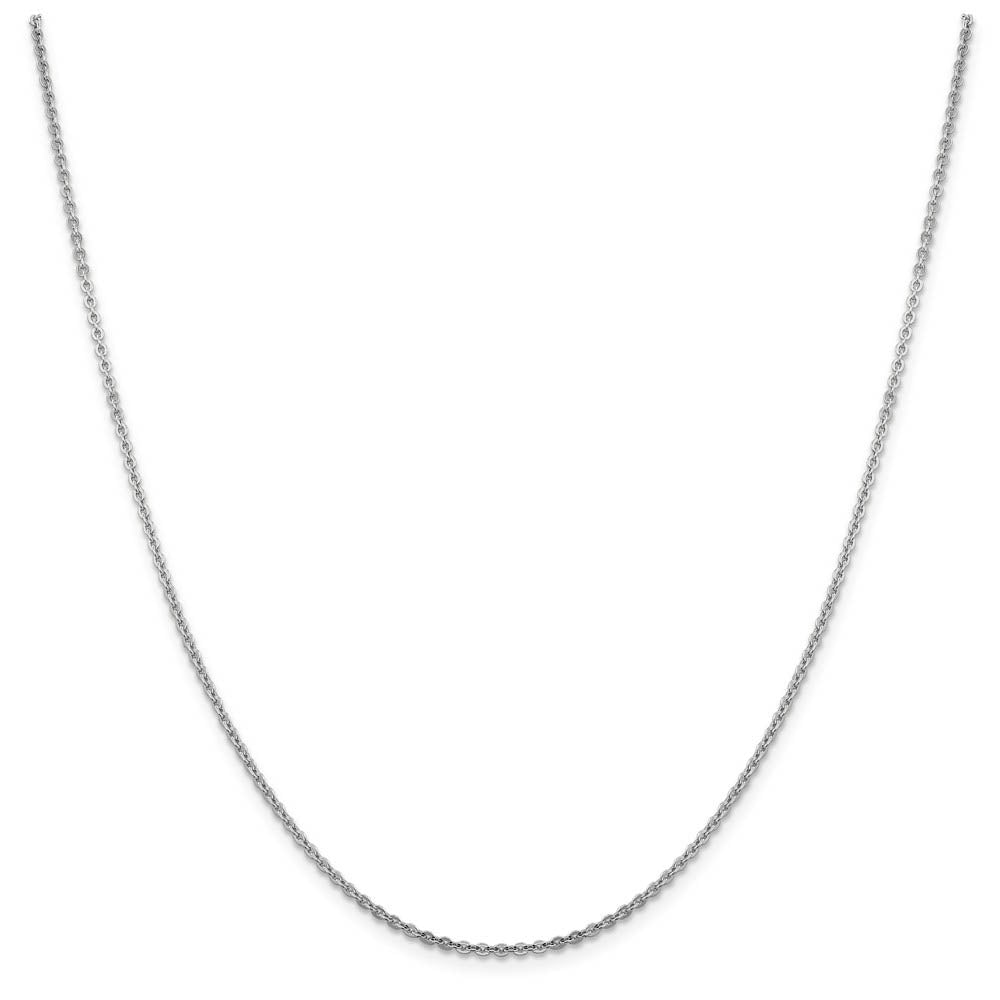 Alternate view of the 1.95mm 14k White Gold Polished Flat Cable Chain Necklace by The Black Bow Jewelry Co.