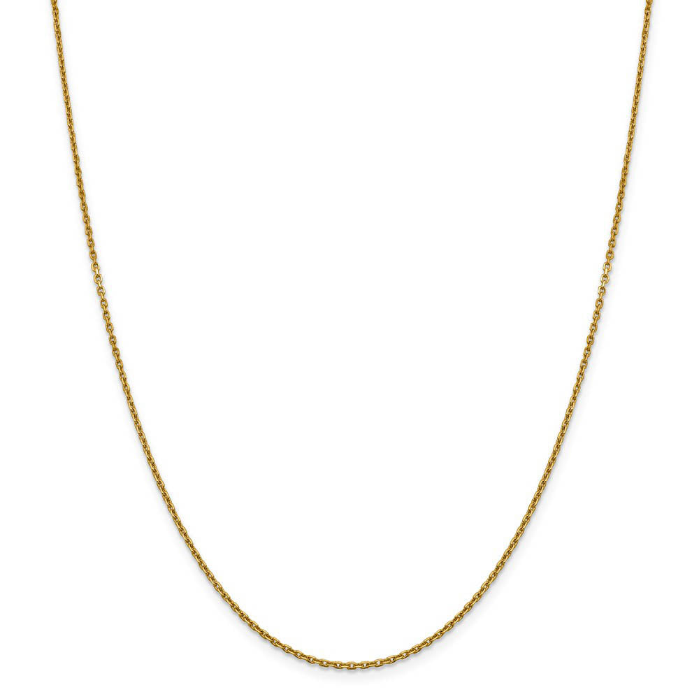 Alternate view of the 1.5mm 14k Yellow Gold Diamond Cut Solid Rolo Chain Necklace by The Black Bow Jewelry Co.