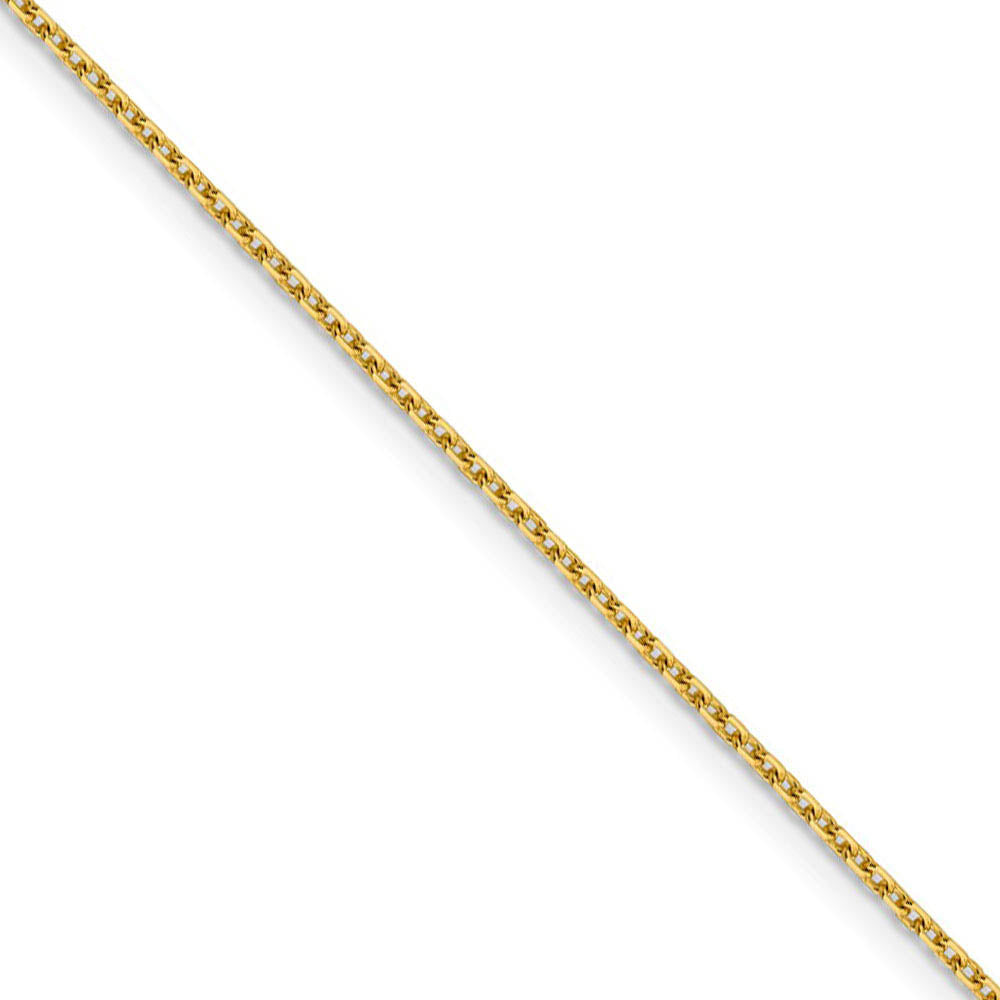 1.5mm 14k Yellow Gold Diamond Cut Solid Rolo Chain Necklace