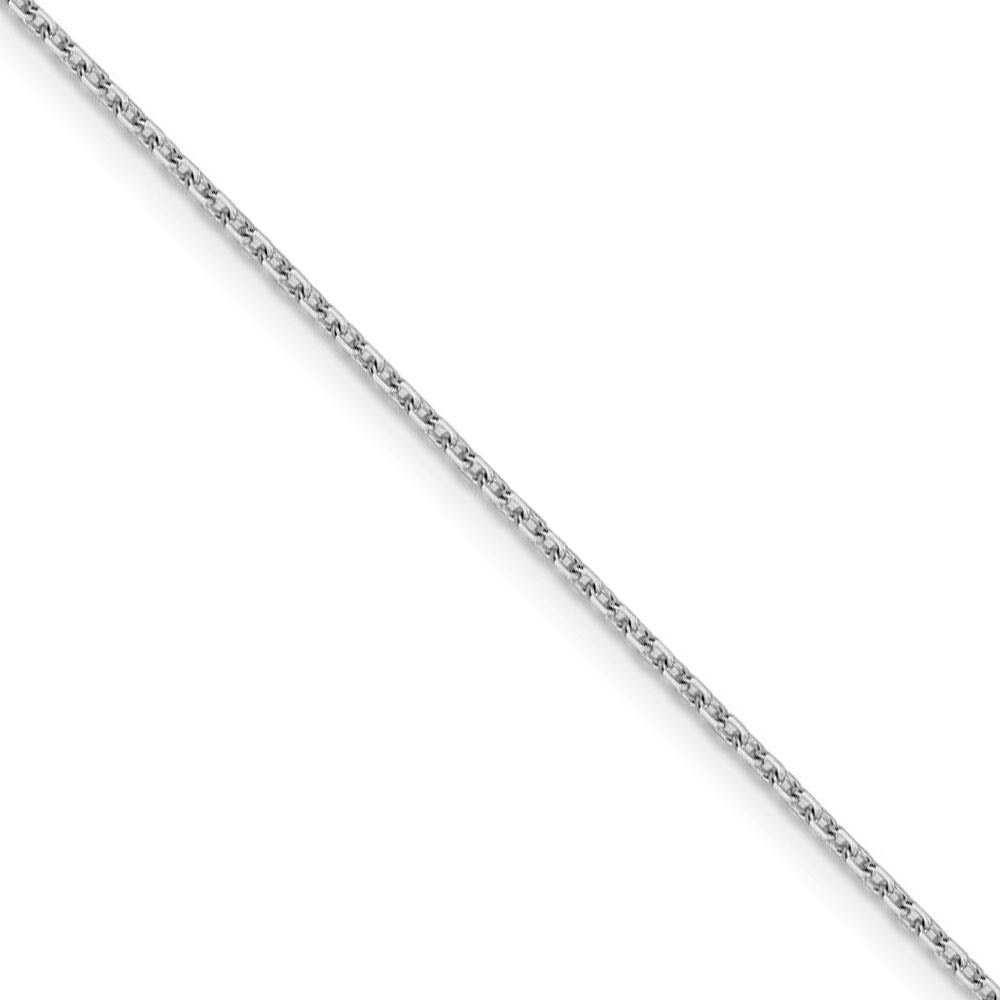 1.5mm 14k White Gold Diamond Cut Solid Rolo Chain Necklace