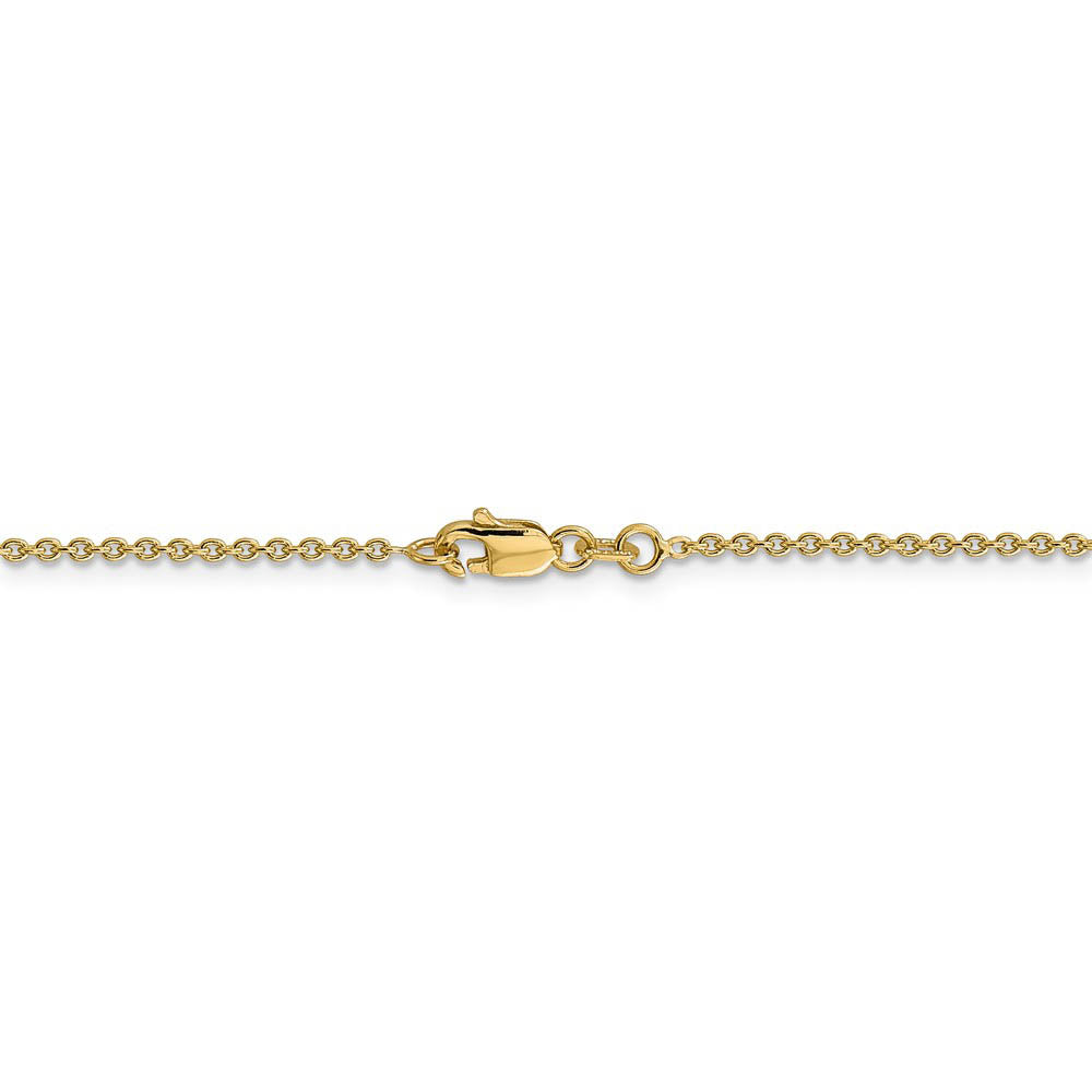 Alternate view of the 1.8mm 14k Yellow Gold Polished Round Cable Chain Necklace by The Black Bow Jewelry Co.