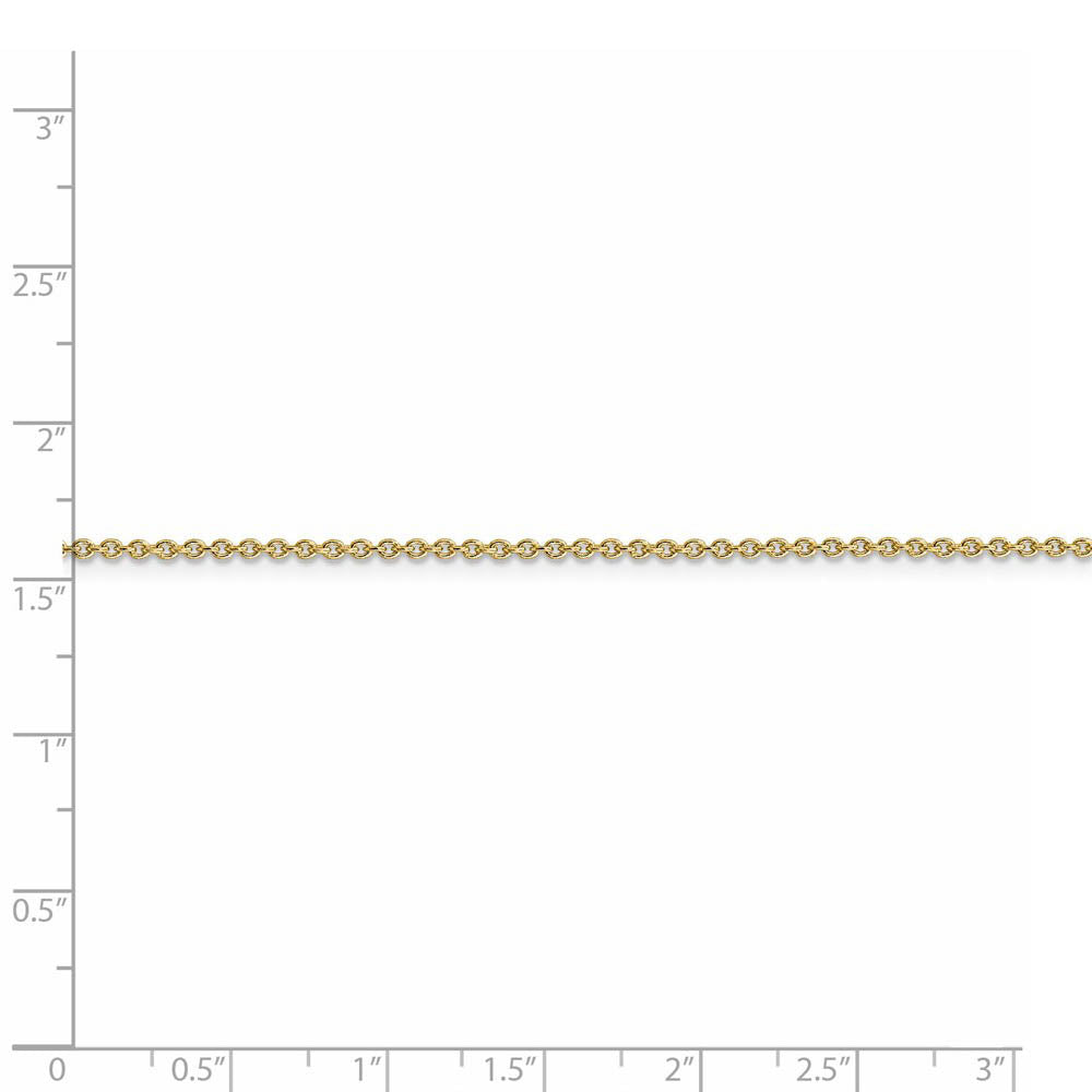 Alternate view of the 1.8mm 14k Yellow Gold Polished Round Cable Chain Necklace by The Black Bow Jewelry Co.