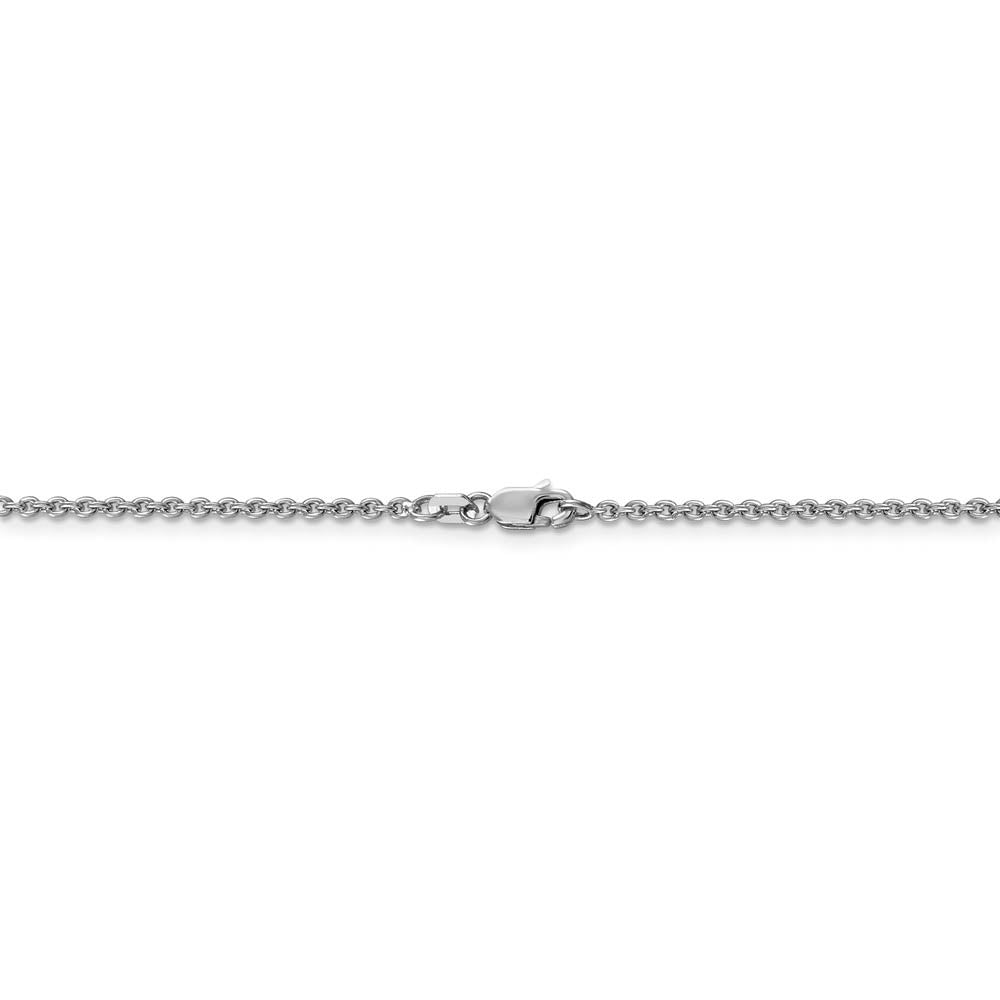 Alternate view of the 1.8mm 14k White Gold Polished Round Cable Chain Necklace by The Black Bow Jewelry Co.