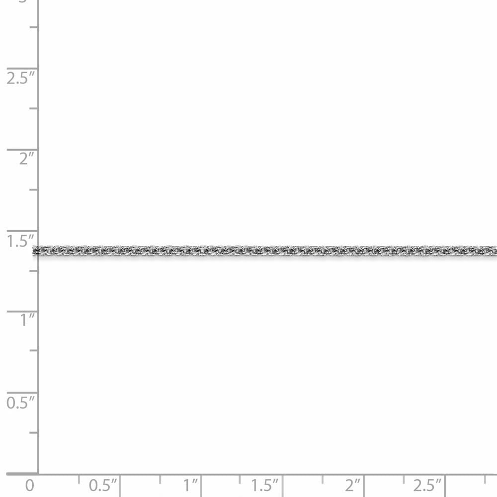 Alternate view of the 1.8mm 14k White Gold Polished Round Cable Chain Necklace by The Black Bow Jewelry Co.