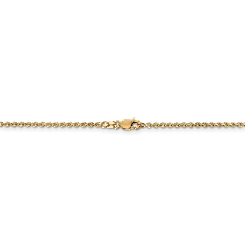 Alternate view of the 1.95mm 14k Yellow Gold Polished Round Cable Chain Necklace by The Black Bow Jewelry Co.