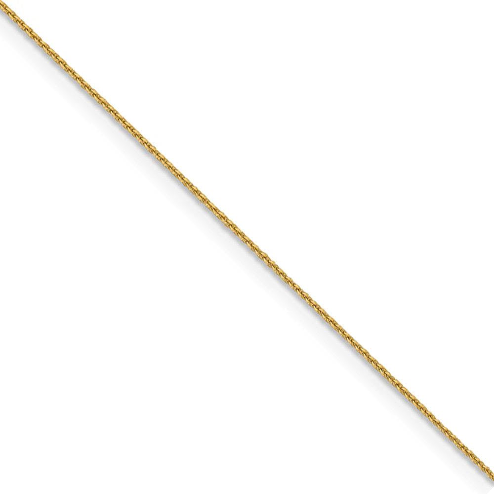 0.85mm 14k Yellow Gold Diamond Cut Solid Cable Chain Necklace, Item C9790 by The Black Bow Jewelry Co.