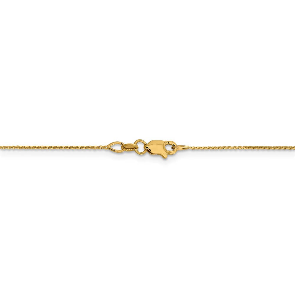 Alternate view of the 0.85mm 14k Yellow Gold Diamond Cut Solid Cable Chain Necklace by The Black Bow Jewelry Co.