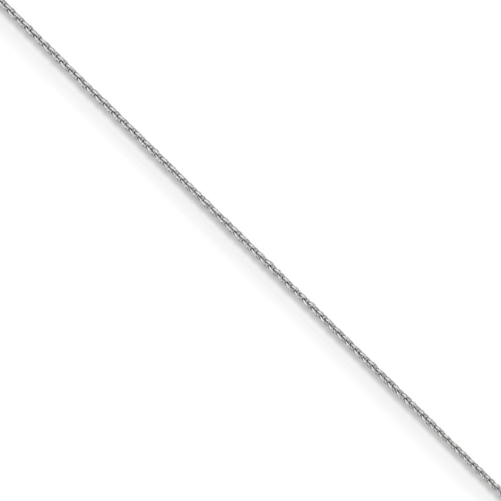 0.85mm 14k White Gold Diamond Cut Solid Cable Chain Necklace, Item C9791 by The Black Bow Jewelry Co.