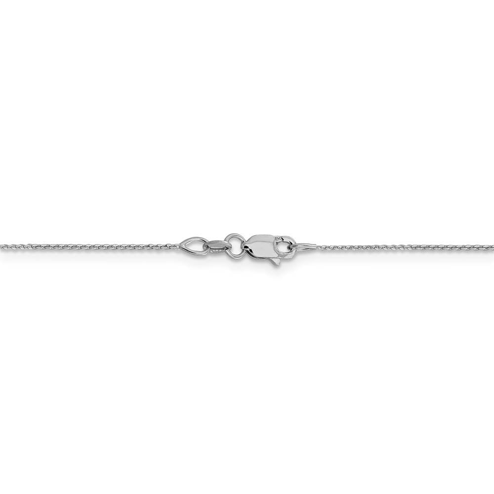Alternate view of the 0.85mm 14k White Gold Diamond Cut Solid Cable Chain Necklace by The Black Bow Jewelry Co.