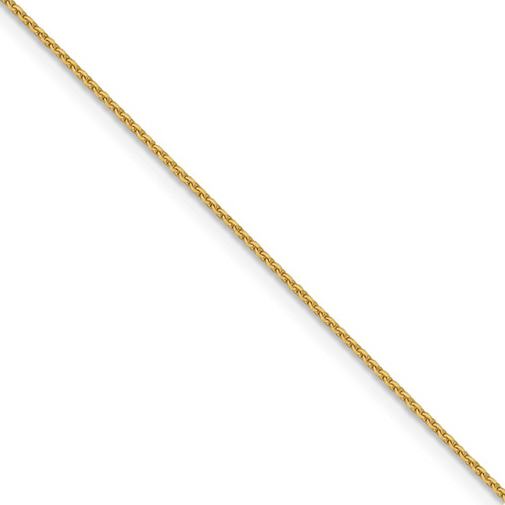 1mm 14k Yellow Gold Diamond Cut Solid Cable Chain Necklace, Item C9792 by The Black Bow Jewelry Co.