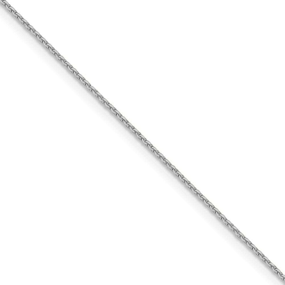 1mm 14k White Gold Diamond Cut Solid Cable Chain Necklace, Item C9793 by The Black Bow Jewelry Co.