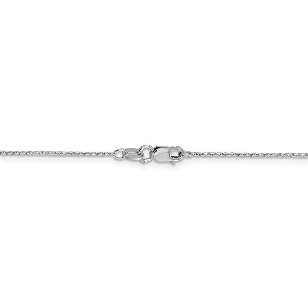 Alternate view of the 1mm 14k White Gold Diamond Cut Solid Cable Chain Necklace by The Black Bow Jewelry Co.