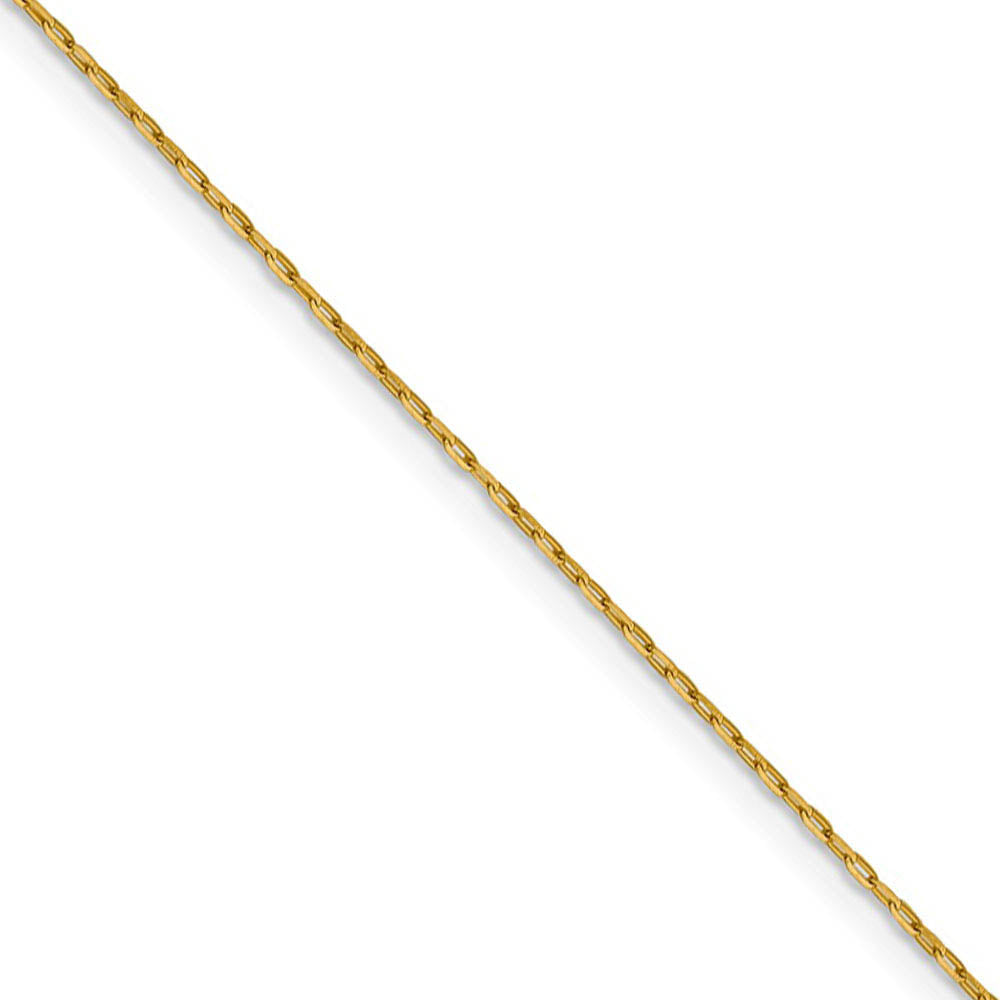 1mm 14k Yellow Gold Diamond Cut Open Long Cable Necklace Chain, Item C9794 by The Black Bow Jewelry Co.