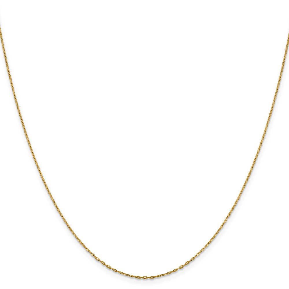 Alternate view of the 1mm 14k Yellow Gold Diamond Cut Open Long Cable Necklace Chain by The Black Bow Jewelry Co.