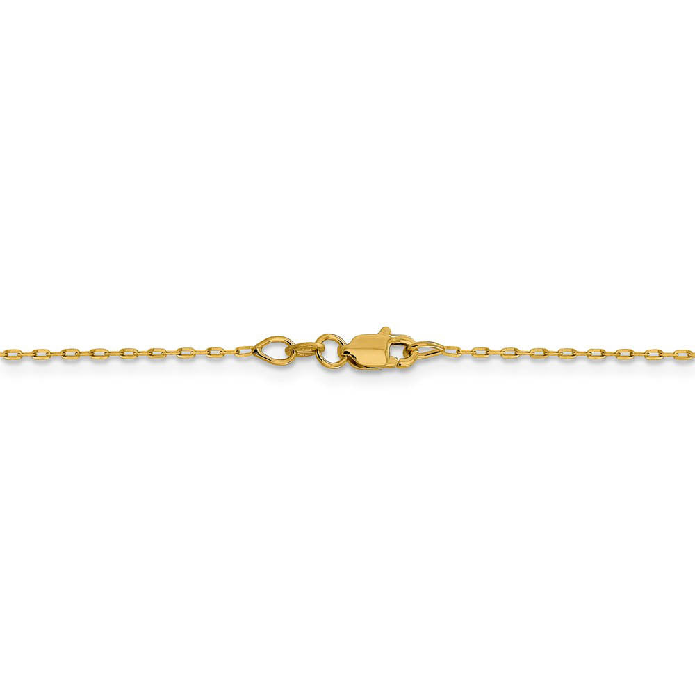 Alternate view of the 1mm 14k Yellow Gold Diamond Cut Open Long Cable Necklace Chain by The Black Bow Jewelry Co.