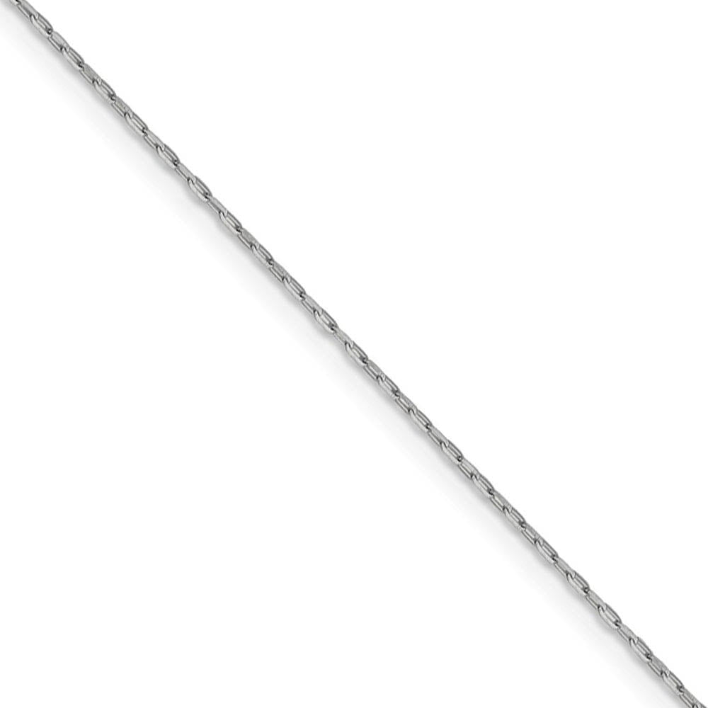 1mm 14k White Gold Diamond Cut Open Long Cable Necklace Chain, Item C9795 by The Black Bow Jewelry Co.