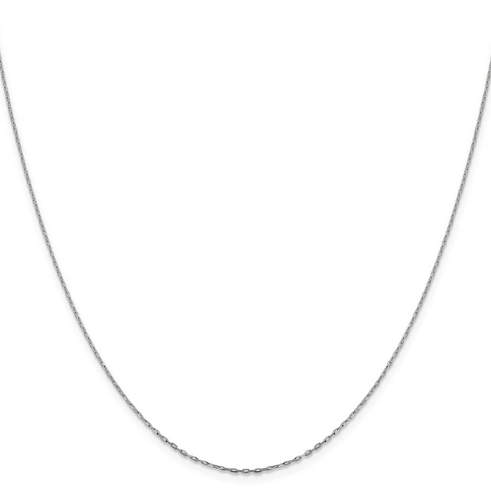 Alternate view of the 1mm 14k White Gold Diamond Cut Open Long Cable Necklace Chain by The Black Bow Jewelry Co.
