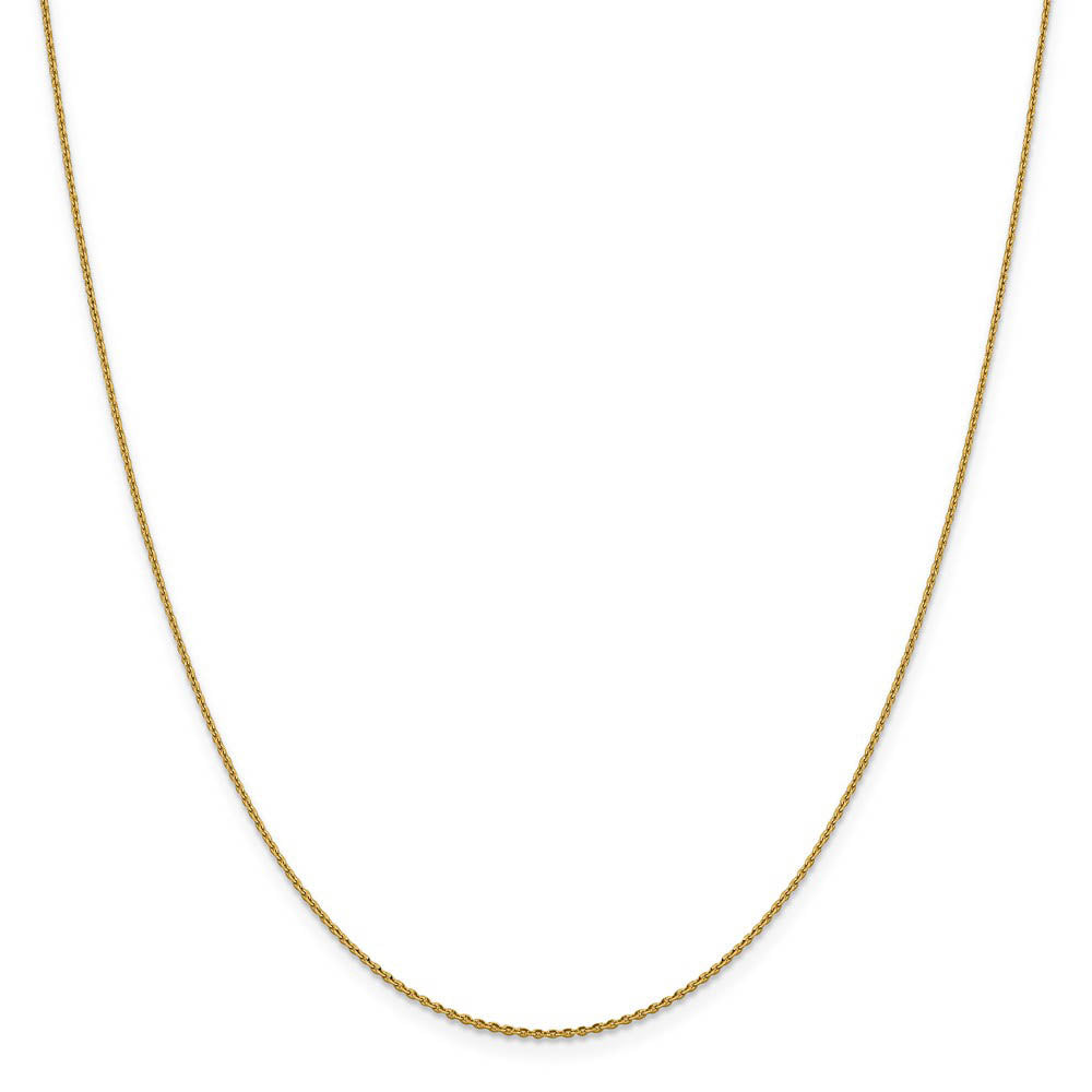 Alternate view of the 1.15mm 14k Yellow Gold Diamond Cut Oval Open Cable Necklace Chain by The Black Bow Jewelry Co.