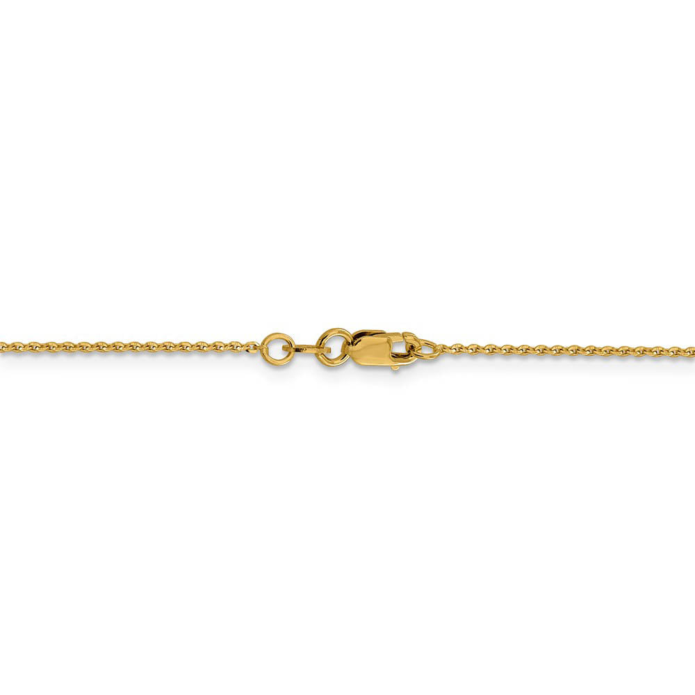 Alternate view of the 1.15mm 14k Yellow Gold Diamond Cut Oval Open Cable Necklace Chain by The Black Bow Jewelry Co.