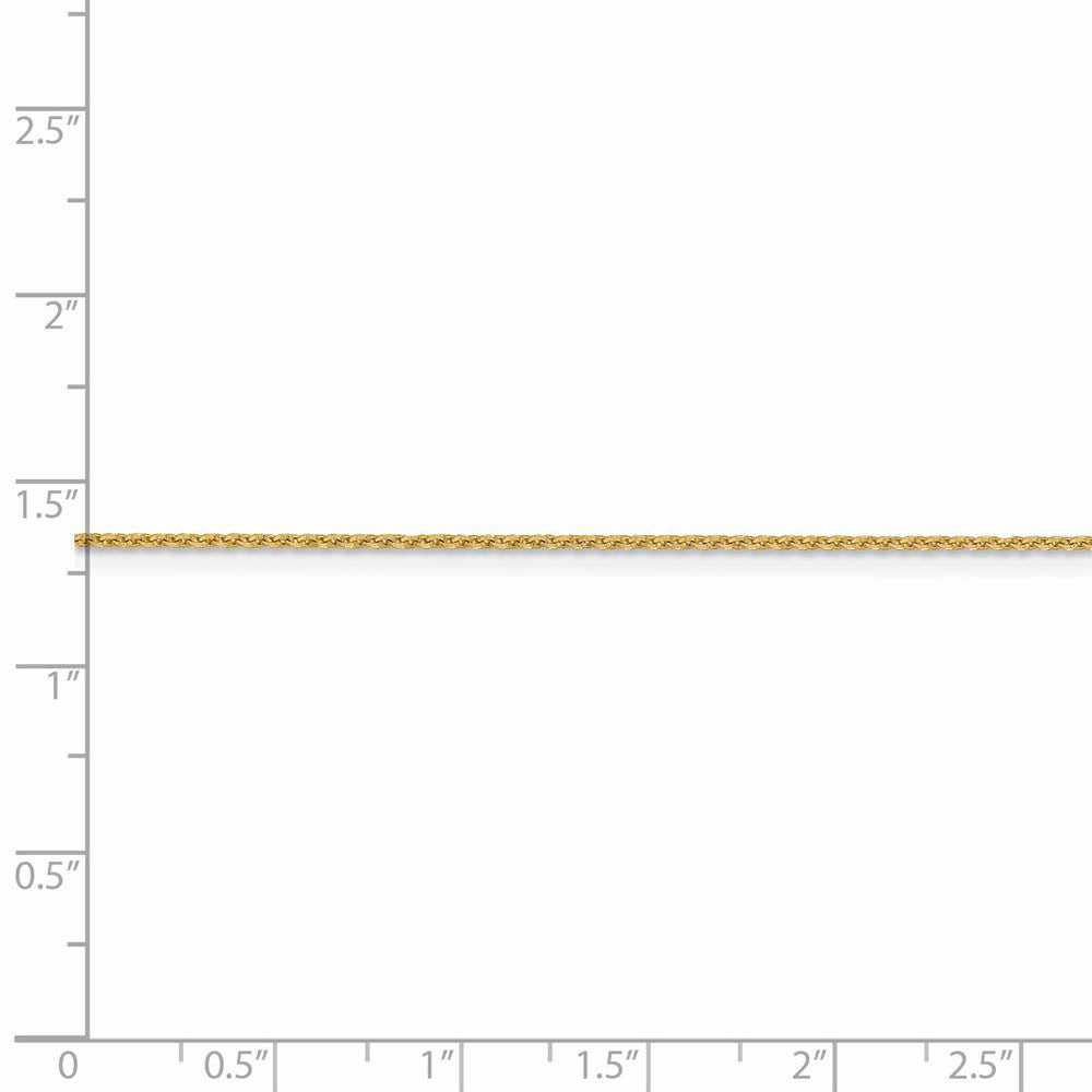 Alternate view of the 1.15mm 14k Yellow Gold Diamond Cut Oval Open Cable Necklace Chain by The Black Bow Jewelry Co.