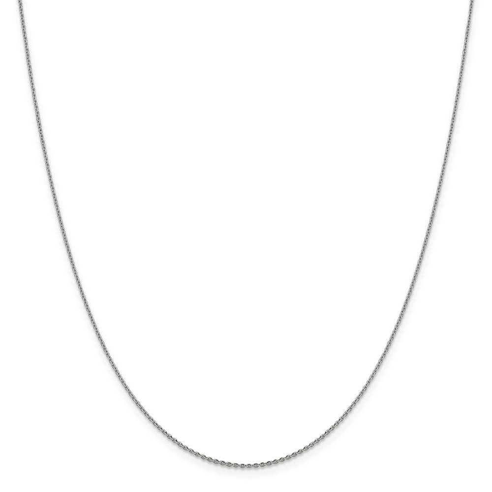 Alternate view of the 1.15mm 14k White Gold Diamond Cut Oval Open Cable Necklace Chain by The Black Bow Jewelry Co.
