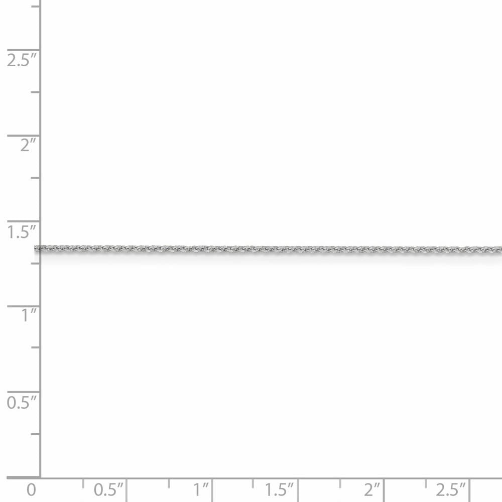 Alternate view of the 1.15mm 14k White Gold Diamond Cut Oval Open Cable Necklace Chain by The Black Bow Jewelry Co.