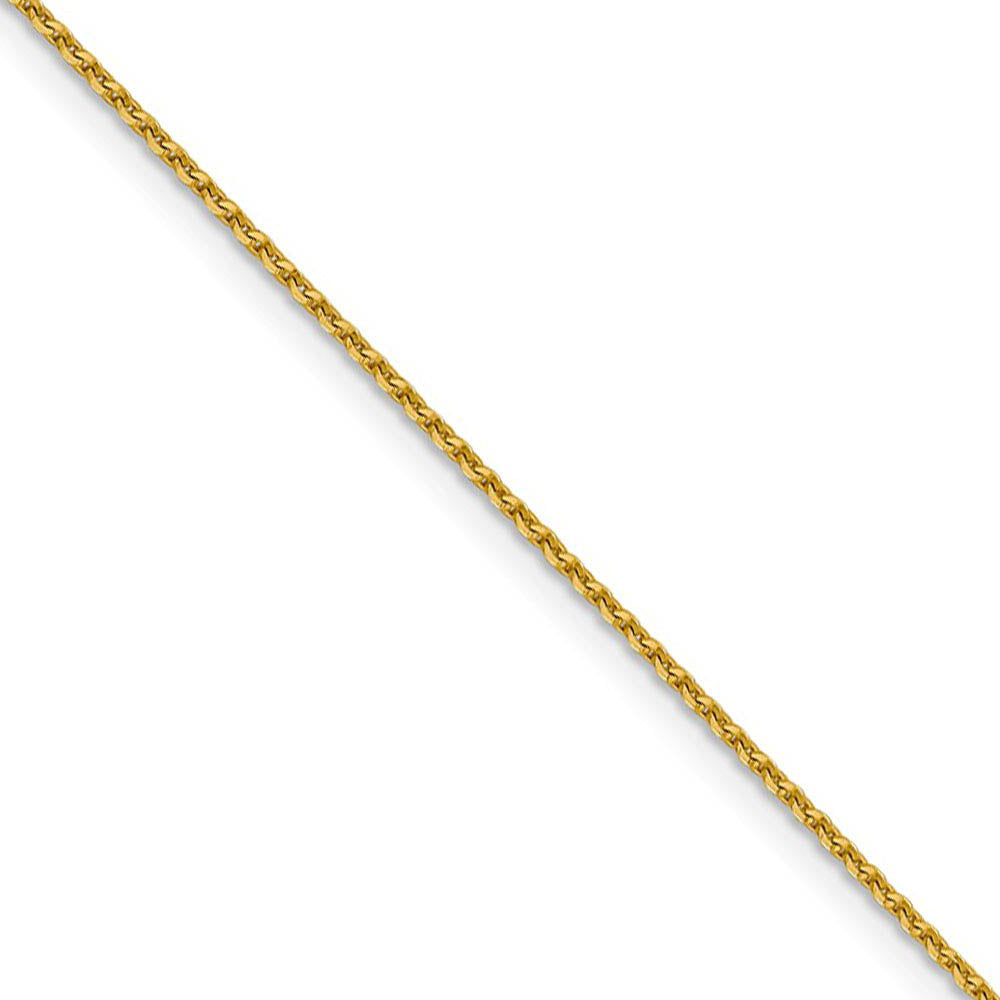 1.25mm 14k Yellow Gold Diamond Cut Oval Open Cable Necklace Chain