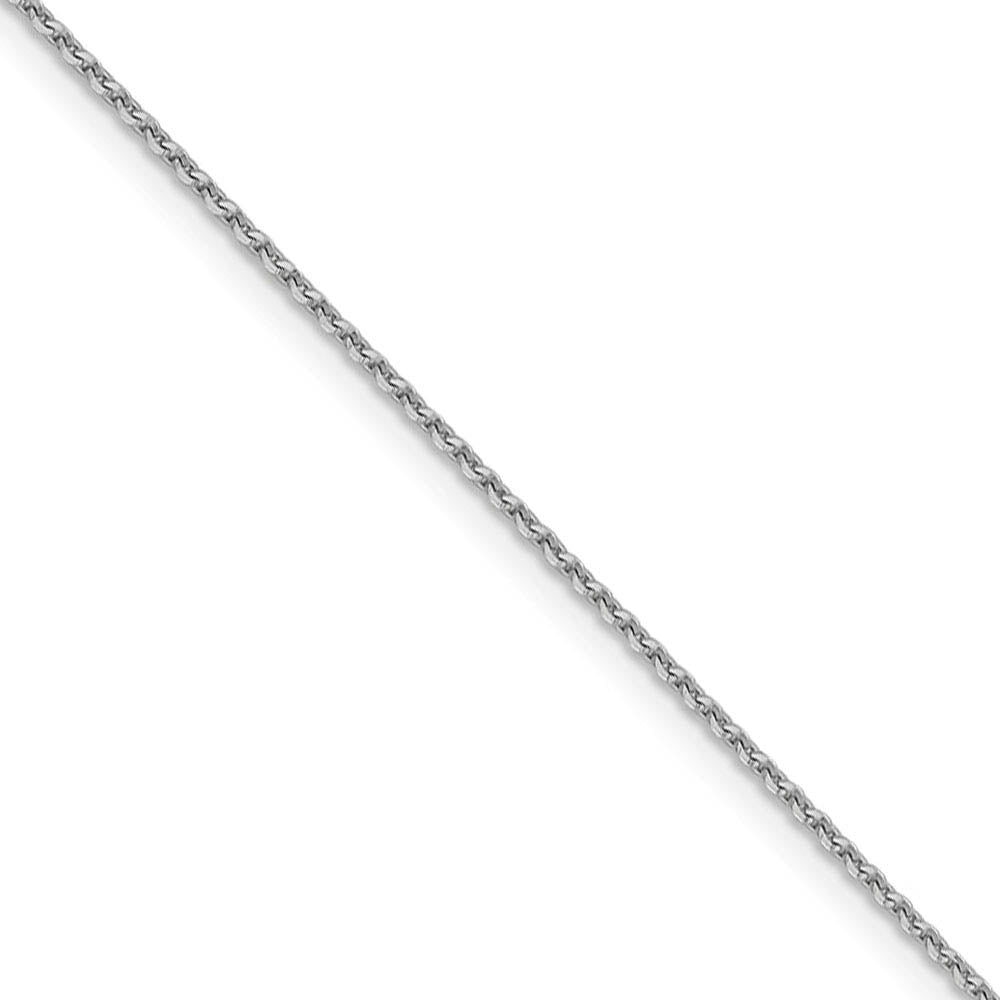 1.25mm 14k White Gold Diamond Cut Oval Open Cable Necklace Chain, Item C9805 by The Black Bow Jewelry Co.