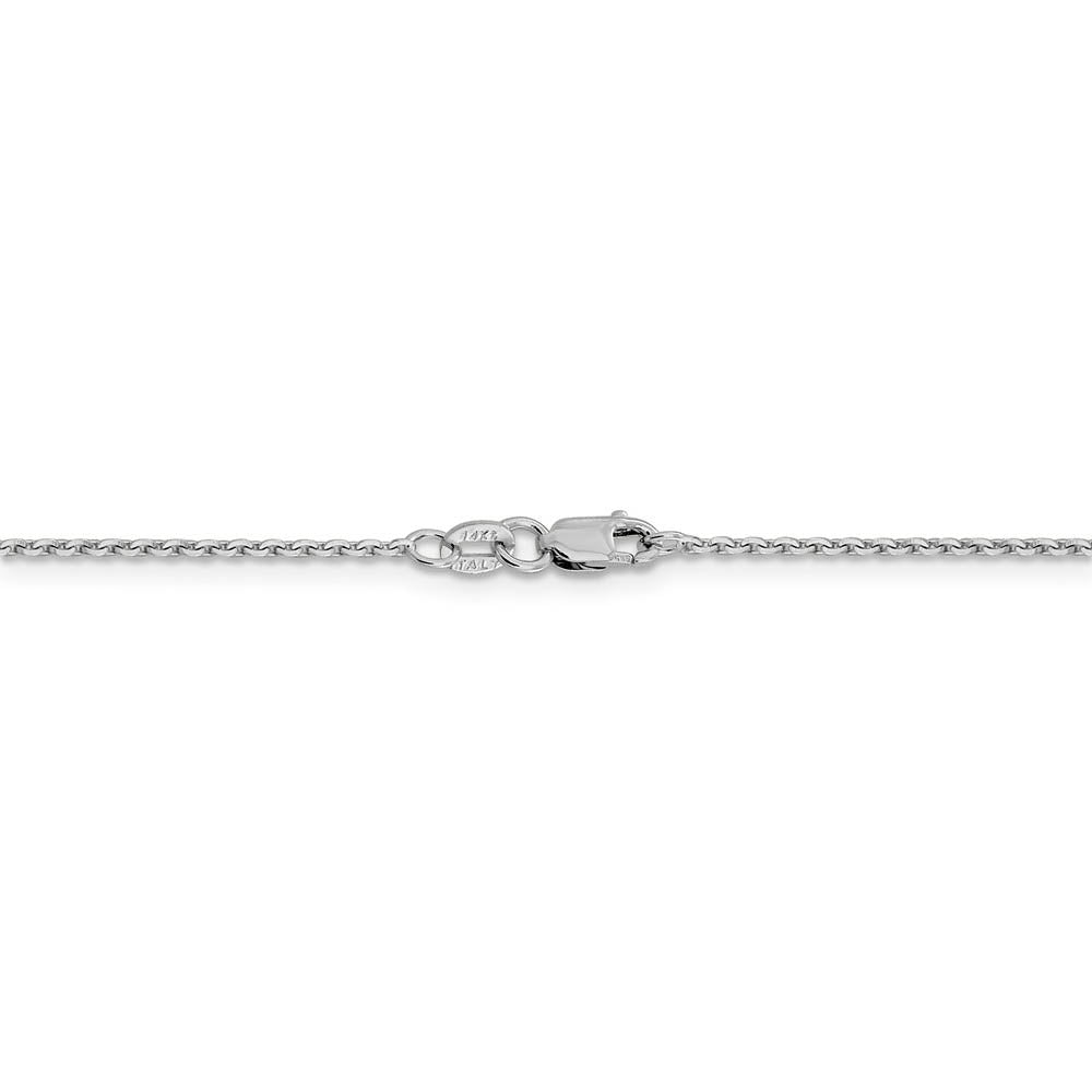 Alternate view of the 1.25mm 14k White Gold Diamond Cut Oval Open Cable Necklace Chain by The Black Bow Jewelry Co.