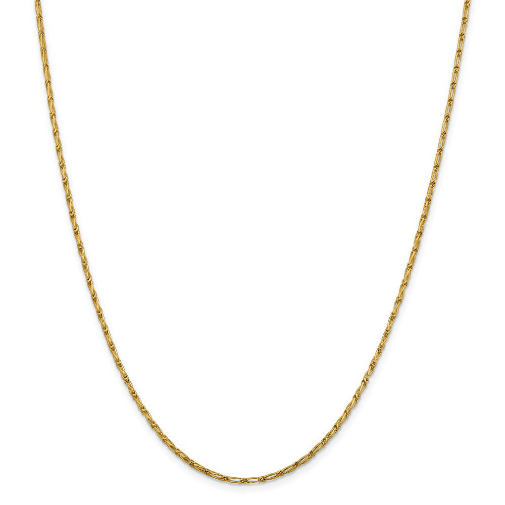 Alternate view of the 1.6mm 14k Yellow Gold Diamond Cut Fancy Franco Chain Necklace by The Black Bow Jewelry Co.