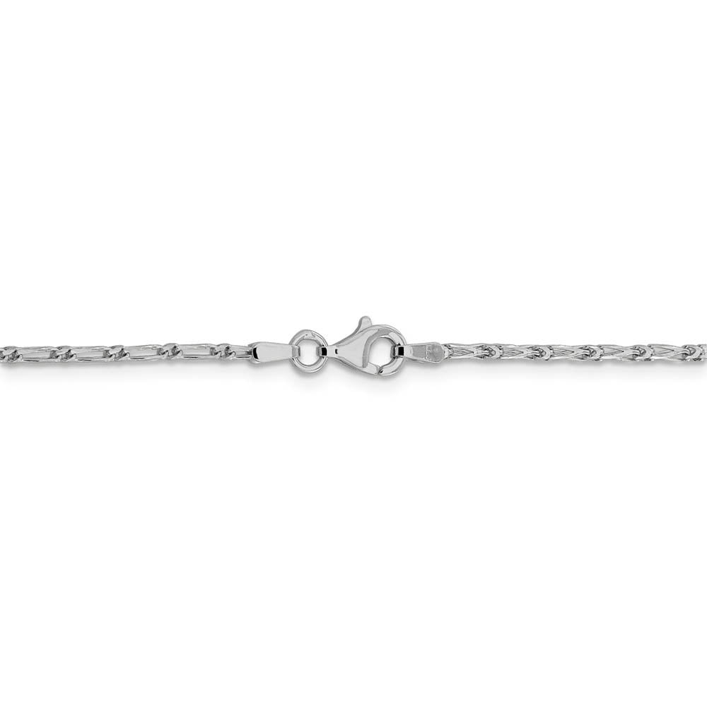 Alternate view of the 1.6mm 14k White Gold Diamond Cut Fancy Franco Chain Necklace by The Black Bow Jewelry Co.