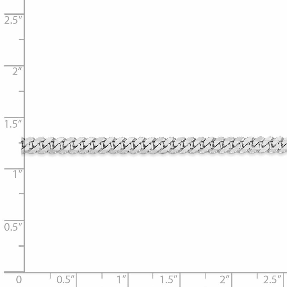 Alternate view of the 3.9mm 14k White Gold Beveled Solid Curb Chain Necklace by The Black Bow Jewelry Co.