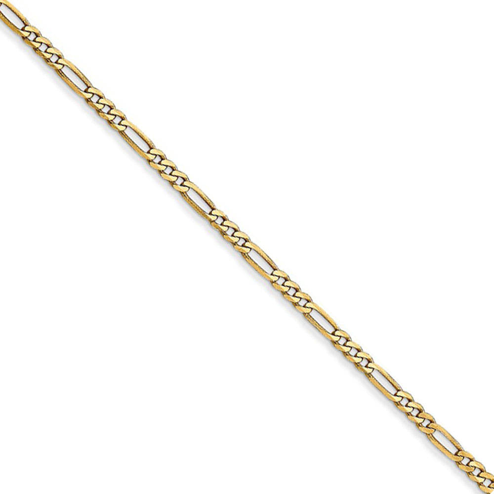 1.8mm 14k Yellow Gold Flat Figaro Necklace Chain, Item C9816 by The Black Bow Jewelry Co.