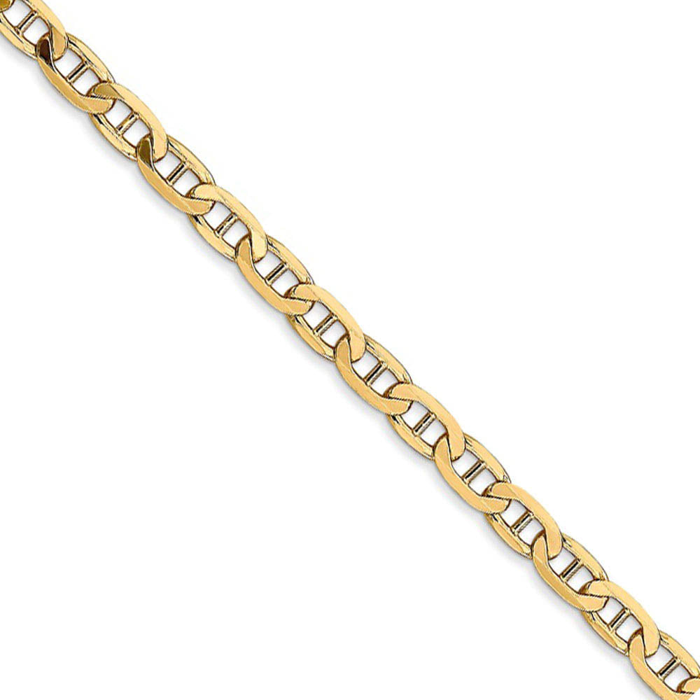 3.75mm 14k Yellow Gold Solid Concave Anchor Chain Necklace, Item C9823 by The Black Bow Jewelry Co.