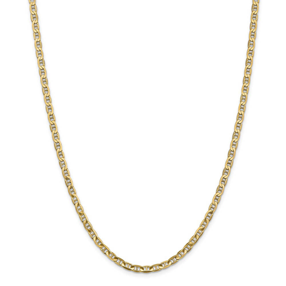 Alternate view of the 3.75mm 14k Yellow Gold Solid Concave Anchor Chain Necklace by The Black Bow Jewelry Co.