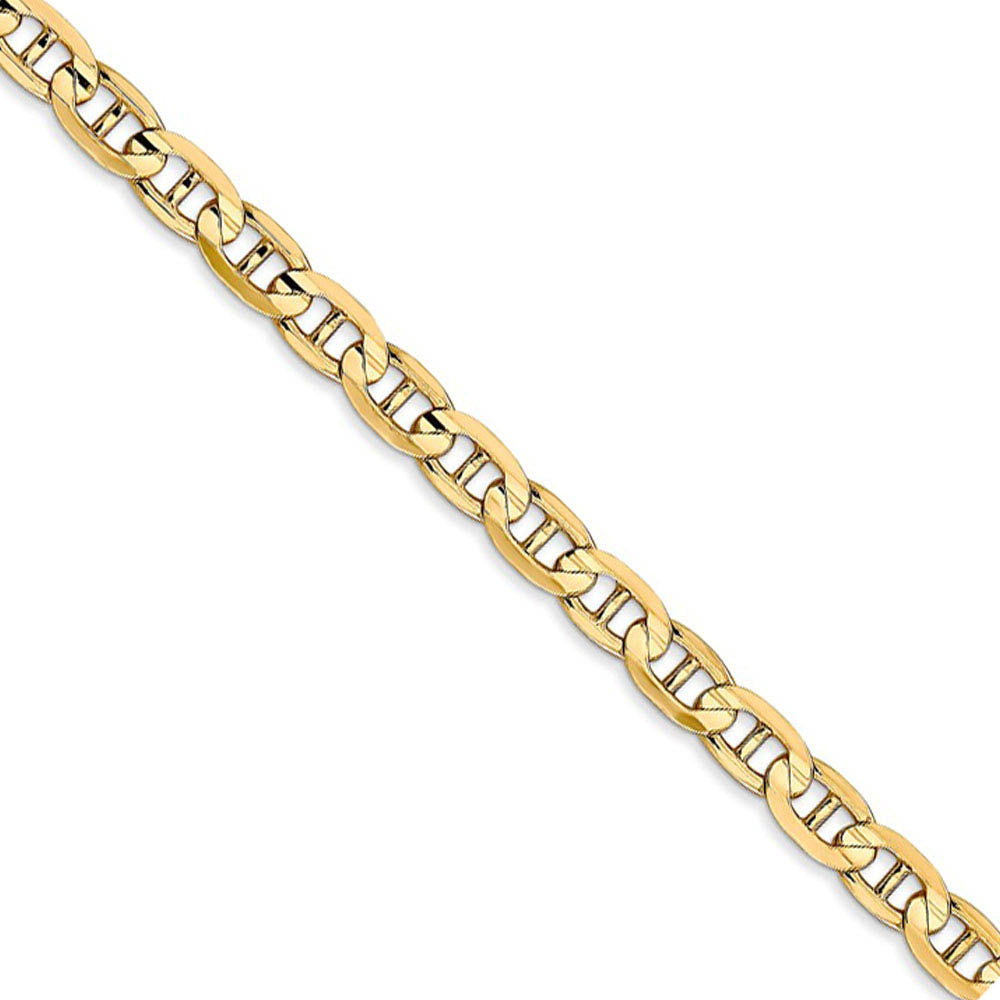 4.5mm 14k Yellow Gold Solid Concave Anchor Chain Necklace, Item C9824 by The Black Bow Jewelry Co.