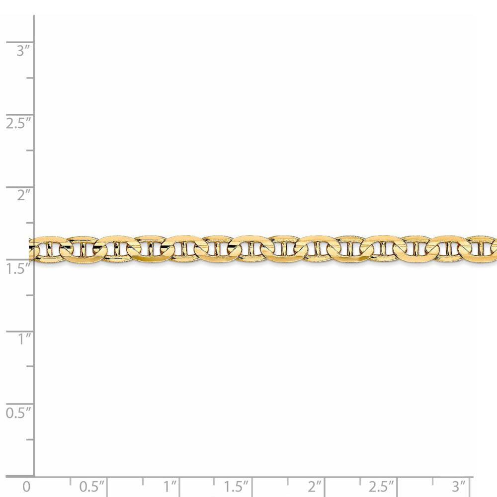 Alternate view of the 4.5mm 14k Yellow Gold Solid Concave Anchor Chain Necklace by The Black Bow Jewelry Co.