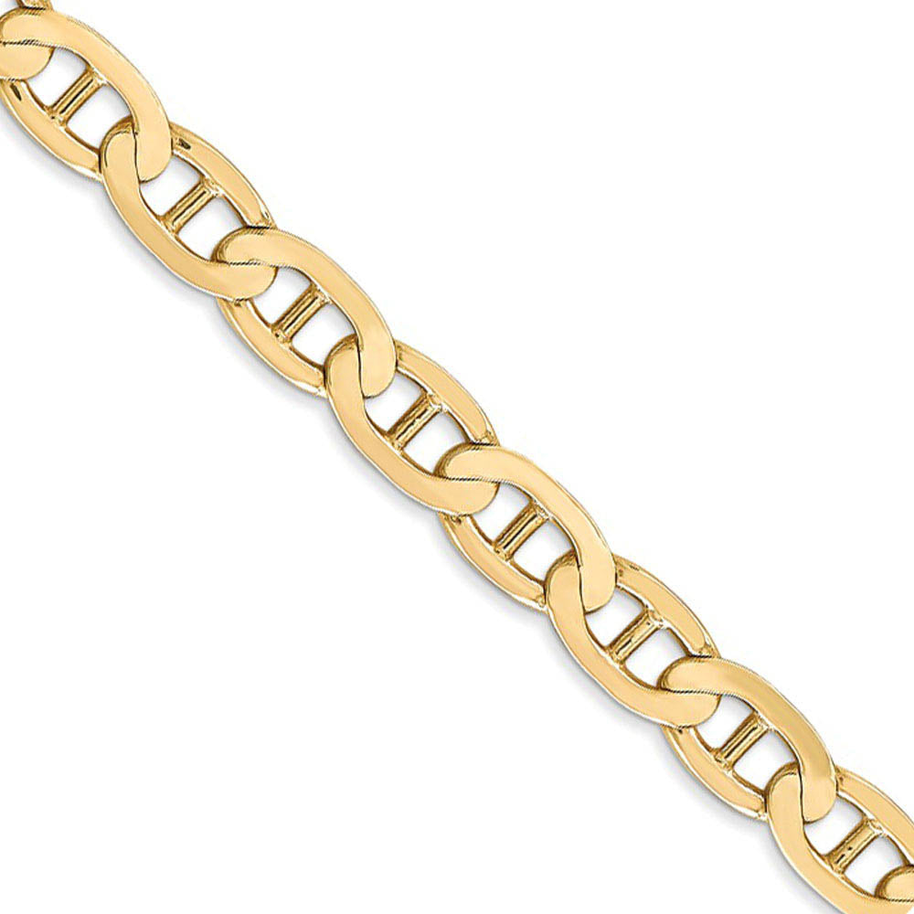 6.25mm 14k Yellow Gold Solid Concave Anchor Chain Necklace, Item C9826 by The Black Bow Jewelry Co.