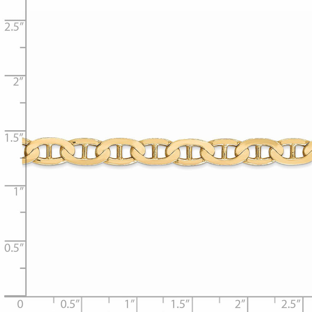 Alternate view of the 6.25mm 14k Yellow Gold Solid Concave Anchor Chain Necklace by The Black Bow Jewelry Co.