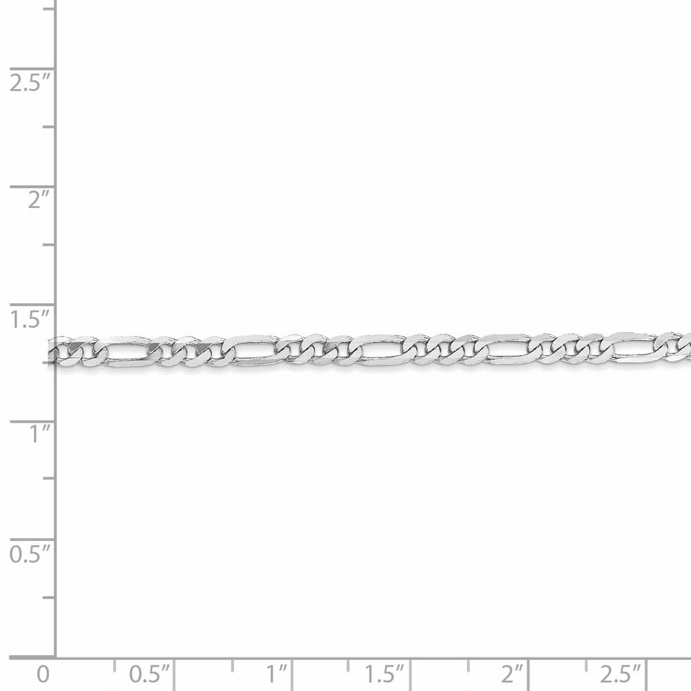 Alternate view of the 3mm 14k White Gold Flat Figaro Chain Necklace by The Black Bow Jewelry Co.