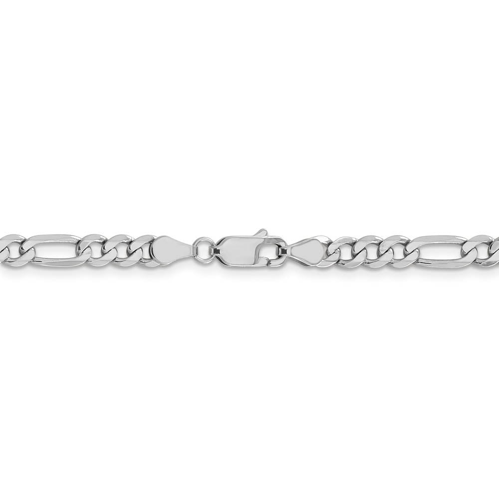 Alternate view of the Men's 5mm 14k White Gold Flat Figaro Chain Necklace by The Black Bow Jewelry Co.