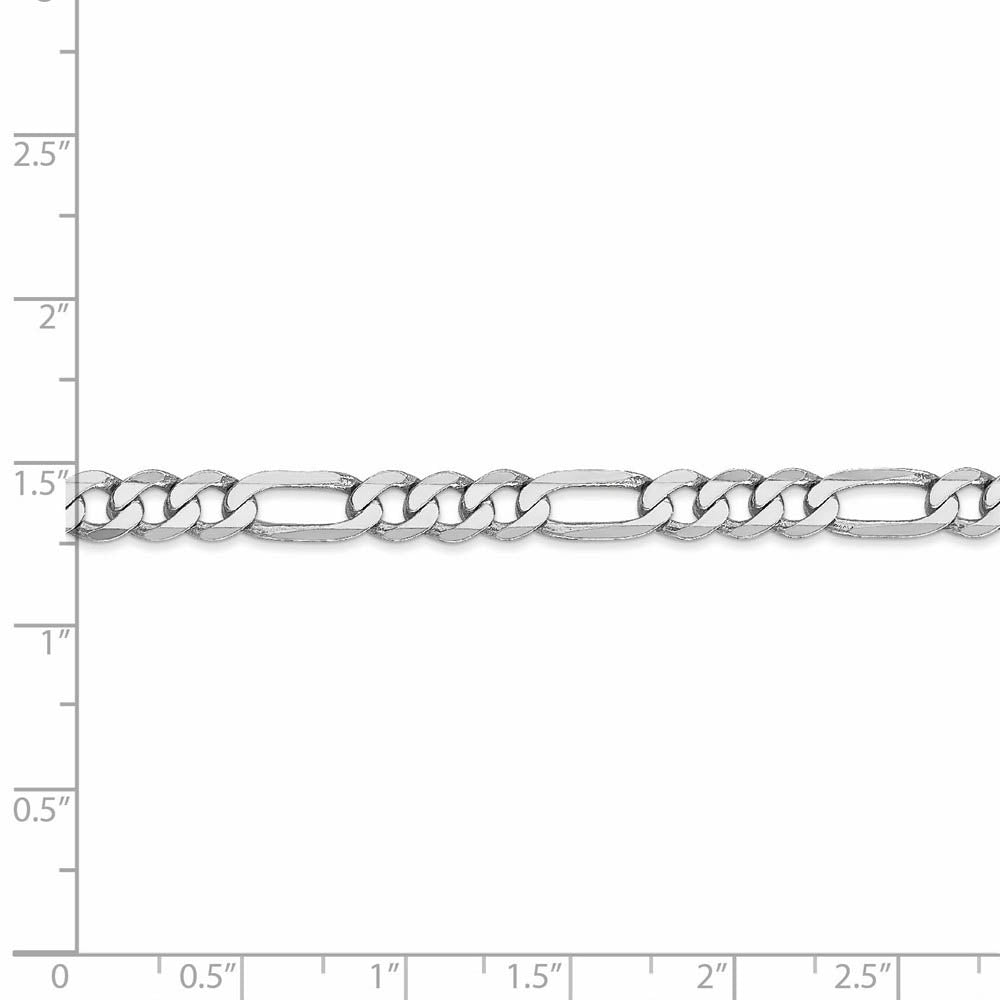 Alternate view of the Men's 5.5mm 14k White Gold Flat Figaro Chain Necklace by The Black Bow Jewelry Co.