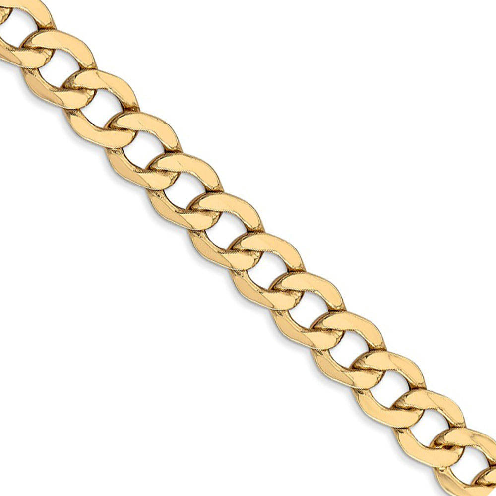 Men's 7mm 14k Yellow Gold Hollow Curb Link Chain Necklace, Item C9841 by The Black Bow Jewelry Co.