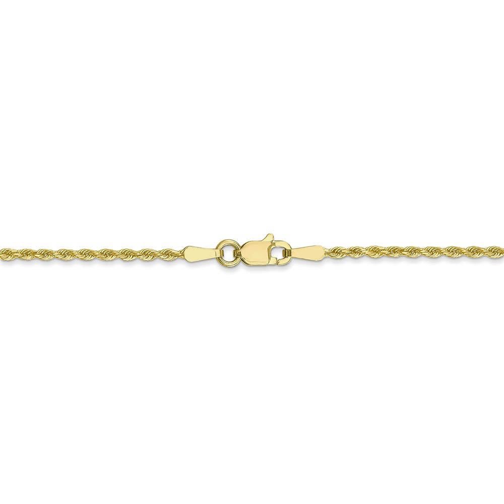 Alternate view of the 1.75mm 10k Yellow Gold Diamond Cut Solid Rope Chain Necklace by The Black Bow Jewelry Co.