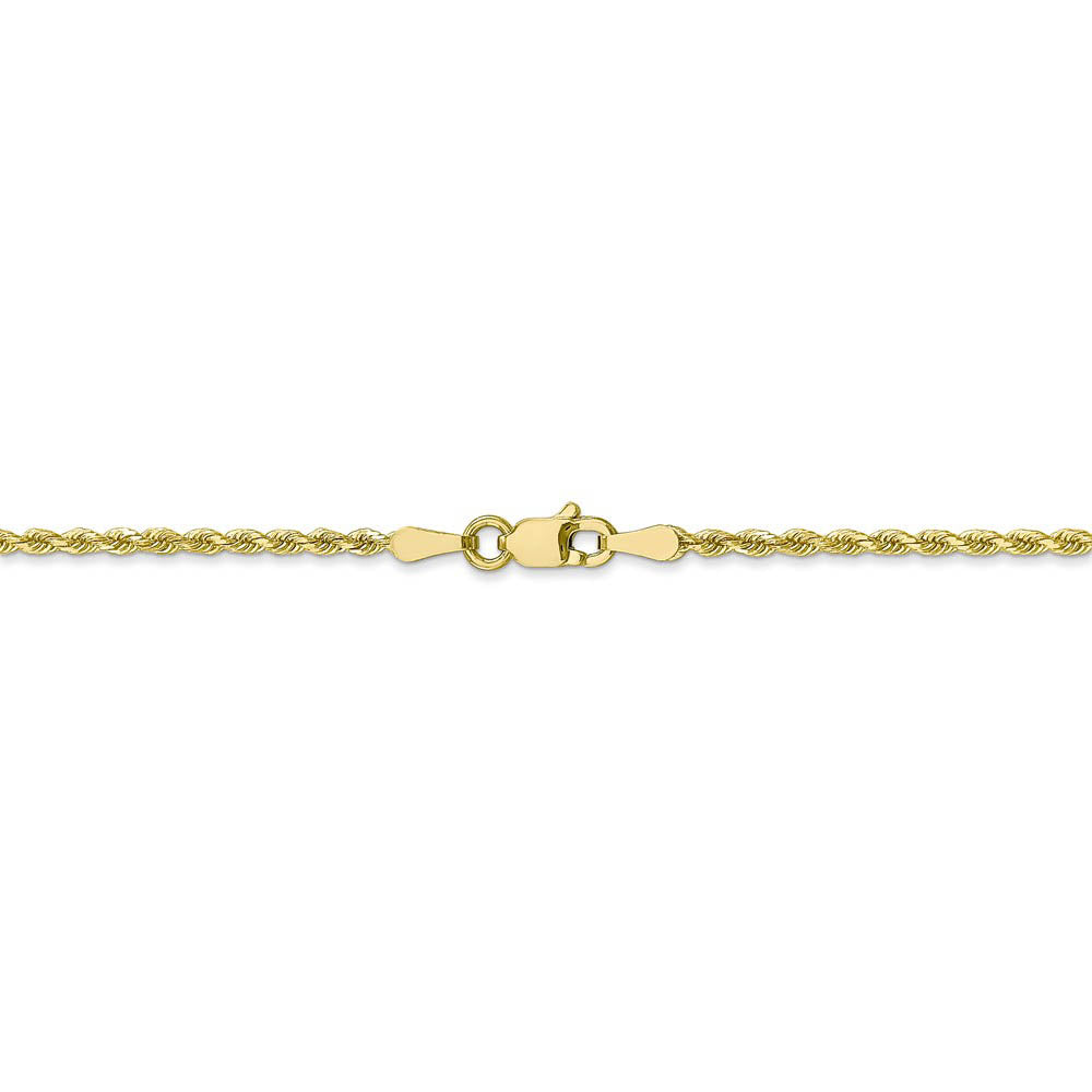 Alternate view of the 2mm 10k Yellow Gold Diamond Cut Solid Rope Chain Necklace by The Black Bow Jewelry Co.