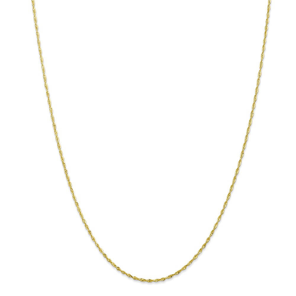 Alternate view of the 1.5mm 10k Yellow Gold Solid Lightweight D/C Rope Chain Necklace by The Black Bow Jewelry Co.