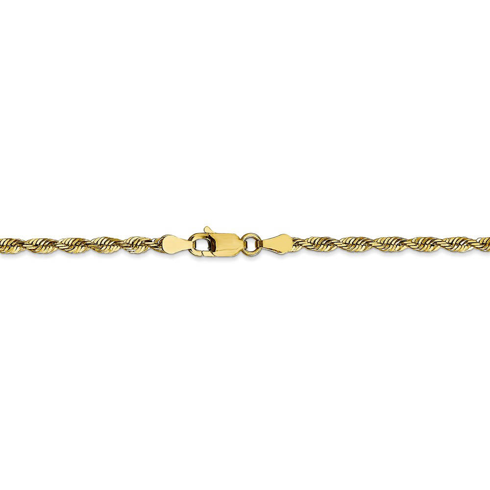 Alternate view of the 2.8mm 10k Yellow Gold Diamond-Cut Solid Rope Chain Bracelet by The Black Bow Jewelry Co.