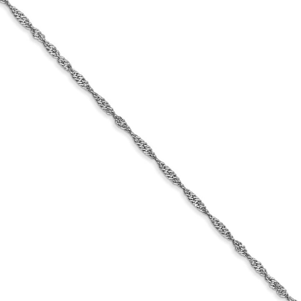 1.3mm 10k White Gold Polished Singapore Chain Necklace, Item C9876 by The Black Bow Jewelry Co.