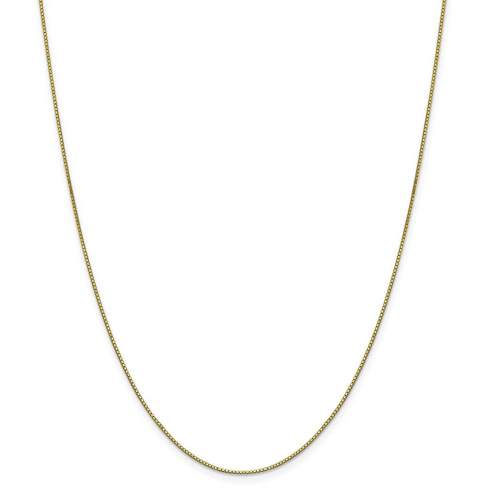 Alternate view of the 0.8mm 10k Yellow Gold Classic Box Chain Necklace by The Black Bow Jewelry Co.