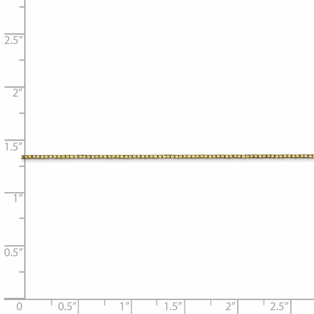 Alternate view of the 0.8mm 10k Yellow Gold Classic Box Chain Necklace by The Black Bow Jewelry Co.